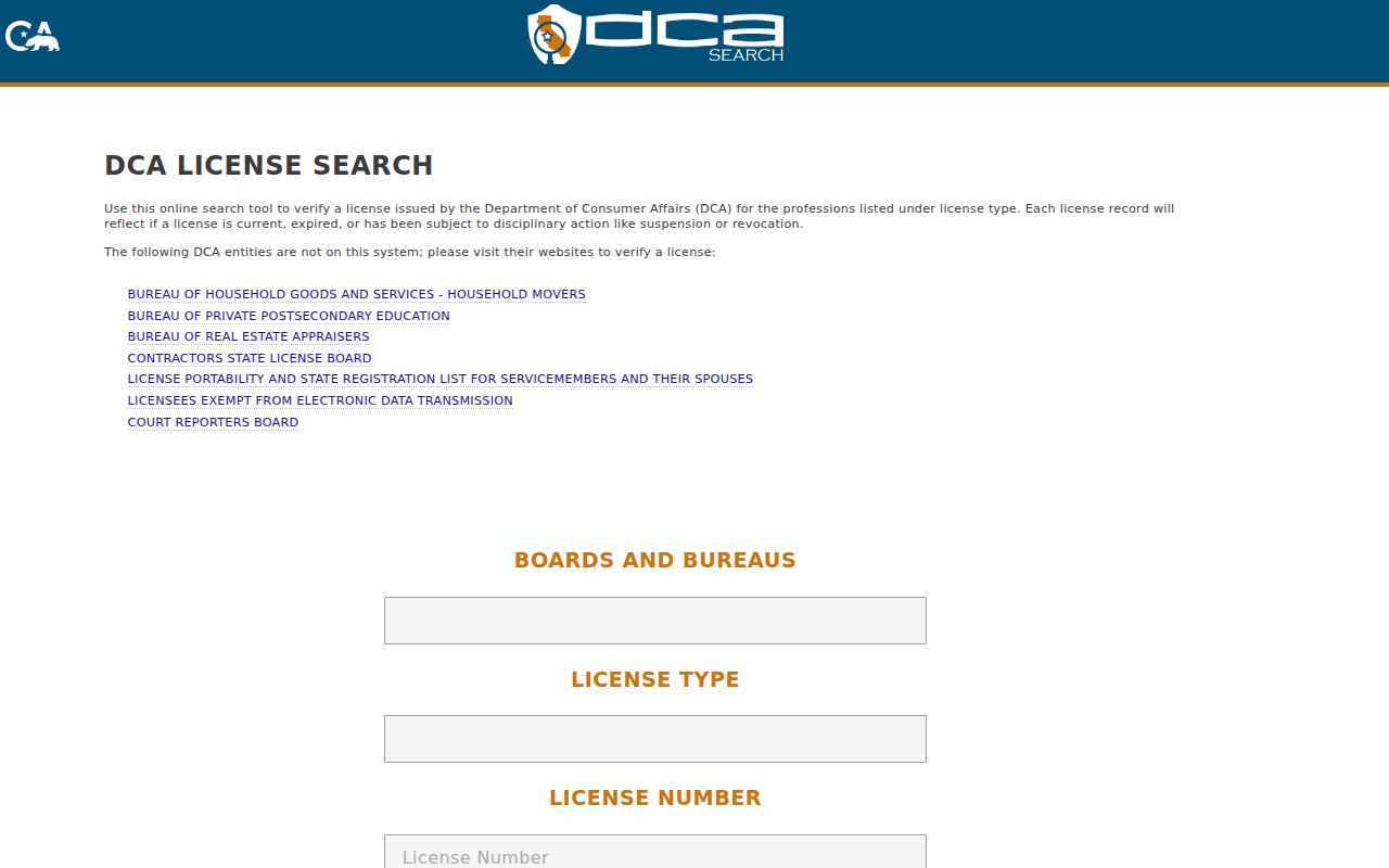 Lawndale residents directory view of California professional license search